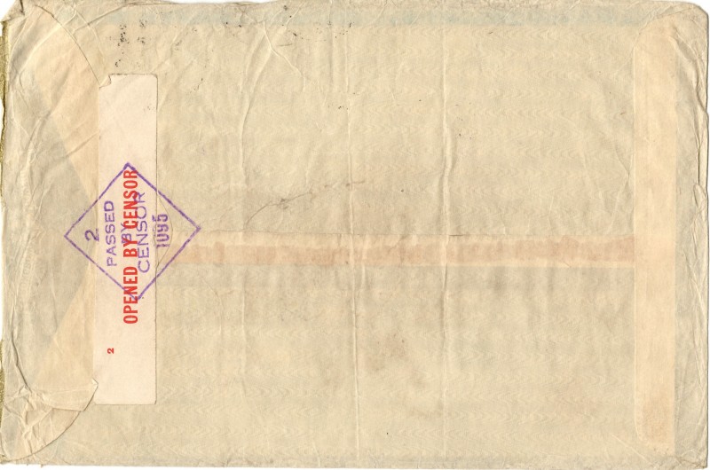 1945 - 26.2.45 A.R.C.S. AU RED CROSS SOCIETY MESSAGE SERVICE COVER TO GENEVA BY AIR MAIL 4x 1,6 - 4D GREEN KOALA & 4 x 1- LYRE BIRD GPO SYDNEY_B.JPG