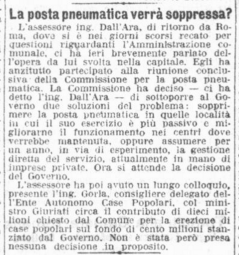 1926 - La Posta pneumatica verrà forse chiusa, 3 marzo 1926.jpg