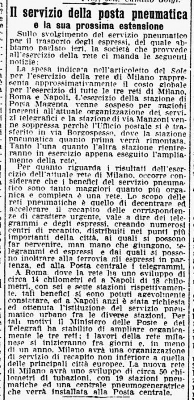 1922 - Estensione della rete di Milano della Posta pneumatica, 7 settembre 1922.jpg