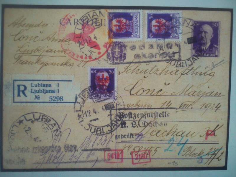 CARTOLINA POSTALE 50 CENT.VIOLETTO LUBIANA-LJUBLJANA.jpg