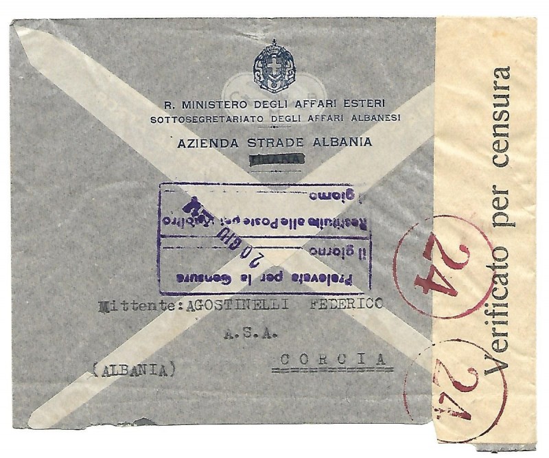 ALBANIA - 1943.6.7 Lettera aerea - Korce - T. 0,35_C.jpg