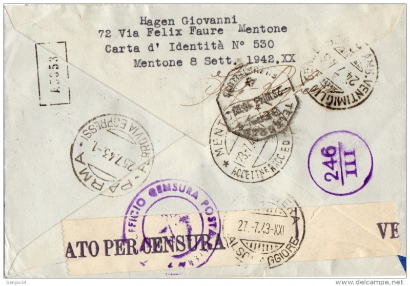 lettera espresso da mentone okkupata a berna svizzera 23-7-43 - retro.jpg