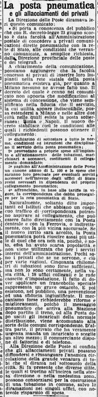 1927 - Apertura della rete della Posta pneumatica ai privati, 3 agosto 1927.jpg