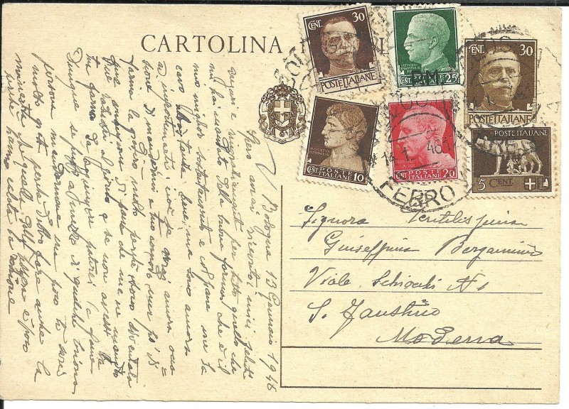 cartolina 30 cent imperiale usata gennaio 1946 con PM.jpg