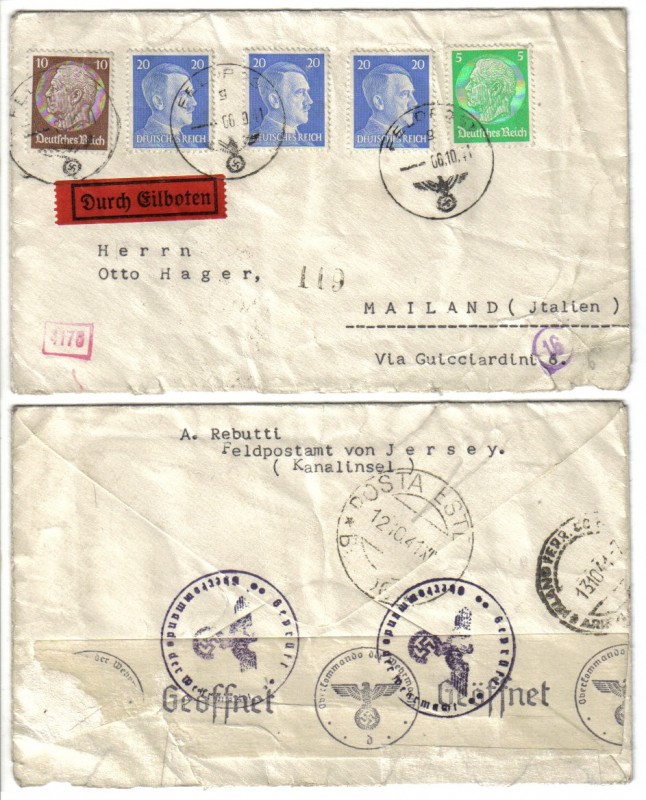 Jsy nach Italien 061041 5 + 10 Pfg Hindbg + 3x 20Pfg Hitler Eilbote vom Feldpostamt_BSF (1).jpg